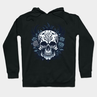 Skull with dark colors, flower decorations, skull art, style tattoo Hoodie